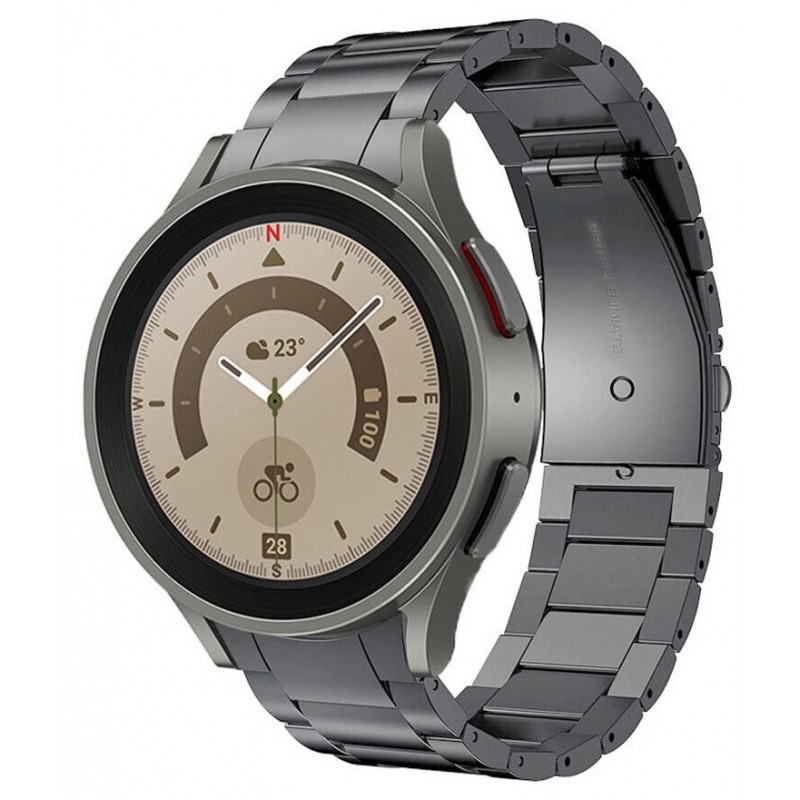 Ανταλλακτικό λουράκι QuickFit Stainless Steel Space Grey για Samsung Galaxy Watch 7 / 6 / 6 Classic / 5 / 5 Pro/ 4 / 4 Classic