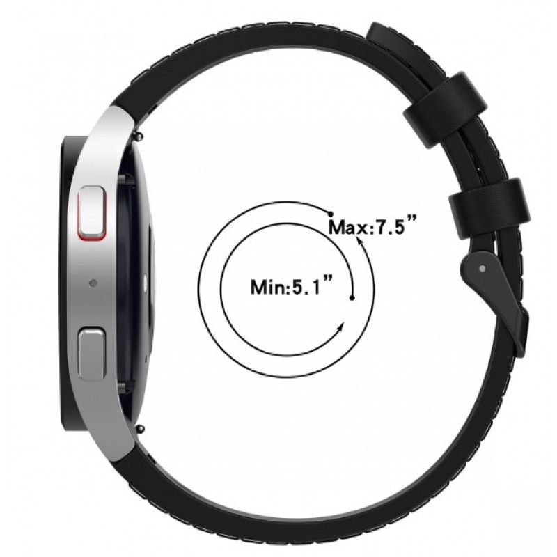 Ανταλλακτικό λουράκι Leather & Silicone για Samsung Galaxy Watch 7 / 6 / 6 Classic / 5 / 5 Pro/ 4 / 4 Classic Green