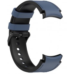 Ανταλλακτικό λουράκι Leather & Silicone για Samsung Galaxy Watch 7 / 6 / 6 Classic / 5 / 5 Pro/ 4 / 4 Classic Blue