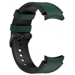 Ανταλλακτικό λουράκι Leather & Silicone για Samsung Galaxy Watch 7 / 6 / 6 Classic / 5 / 5 Pro/ 4 / 4 Classic Green
