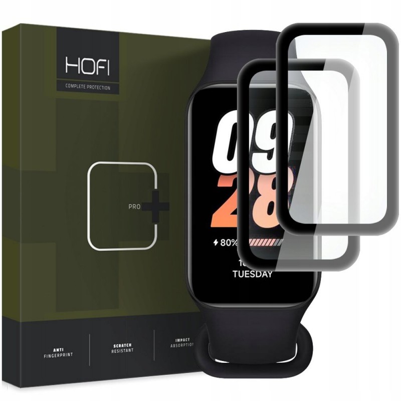 Γυαλί Προστασίας Hofi Hybrid Pro+ Xiaomi Mi Smart Band 8 Active Tempered Glass 7H AntiCrash / AntiShock Black (2τμχ)