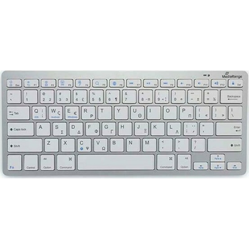 Ασύρματο Πληκτρολόγιο MediaRange Bluetooth Keyboard Foldable & Rechargeable with Touchpad Silver (MROS133-GR)