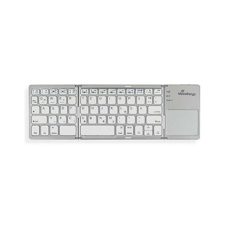 Ασύρματο Πληκτρολόγιο MediaRange Bluetooth Keyboard Foldable & Rechargeable with Touchpad Silver (MROS133-GR)