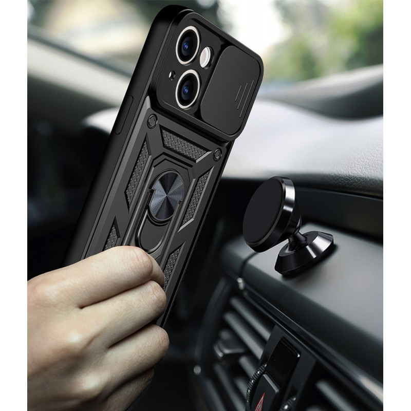 Θήκη Slide Camera Armor Magnetic Stand Motorola Moto G34 5G Shockproof Black