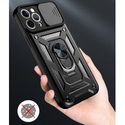 Θήκη Slide Camera Armor Magnetic Stand Motorola Moto G34 5G Shockproof Black