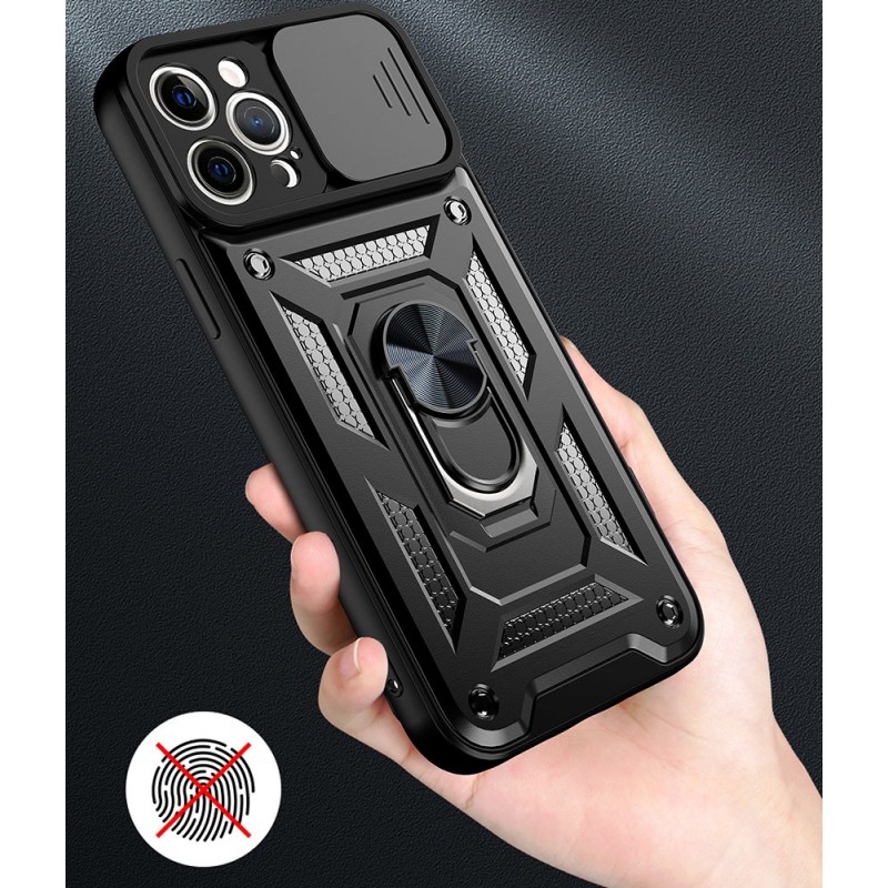 Θήκη Slide Camera Armor Magnetic Stand Motorola Moto G34 5G Shockproof Black