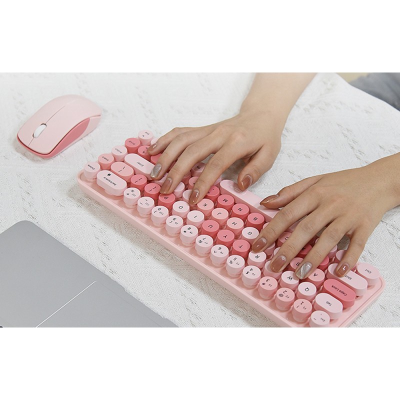 Ασύρματο Πληκτρολόγιο MOFII Wireless Keyboard and Mouse set Bean Pink
