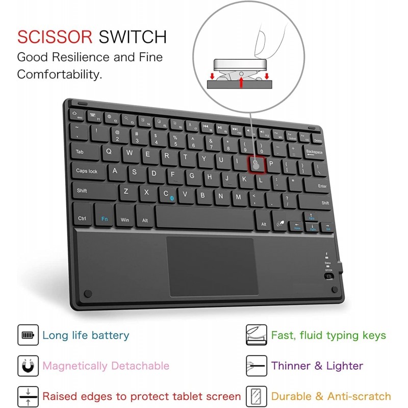 Θήκη Πληκτρολογίου & Keyboard QWERTY with TouchPad Lenovo Tab P12 Pro 12.6" Black
