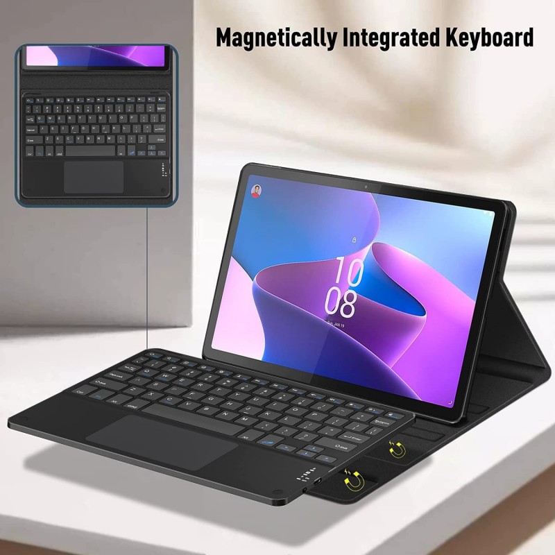 Θήκη Πληκτρολογίου & Keyboard QWERTY with TouchPad Lenovo Tab P12 Pro 12.6" Black