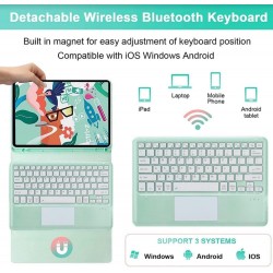 Θήκη Πληκτρολογίου/ Υποδοχή Γραφίδας & Keyboard with TouchPad Samsung Galaxy Tab S7/S8/S9/S9 FE 11" SM-X510 Mint