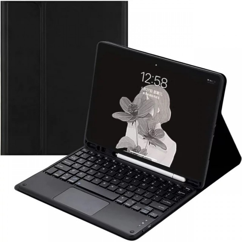 Θήκη Πληκτρολογίου/ Υποδοχή Γραφίδας & Keyboard QWERTY with TouchPad Apple iPad 10.2" (19/20/21) Black