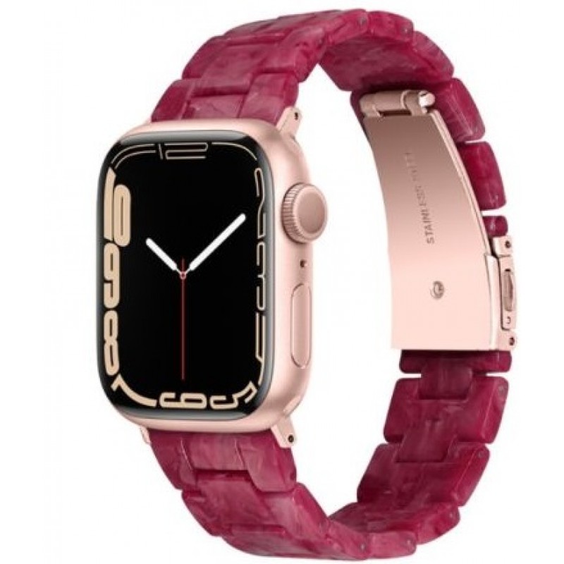 Ανταλλακτικό λουράκι QuickFit Ceramic  Apple Watch 1/2/3/4/5/6/SE/7/8 (42/44/45/49mm) Marble Red