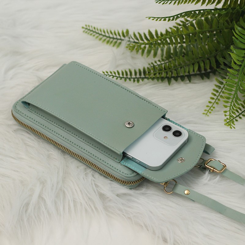 Τσάντα Crossbody Leather Wallet Phone Bag Mint