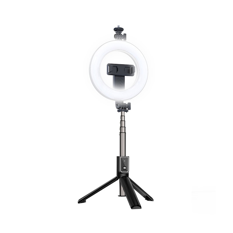 XO Selfie Stick with Detachable Tripod Bluetooth Remote & LED lamp SS12 Black 95cm