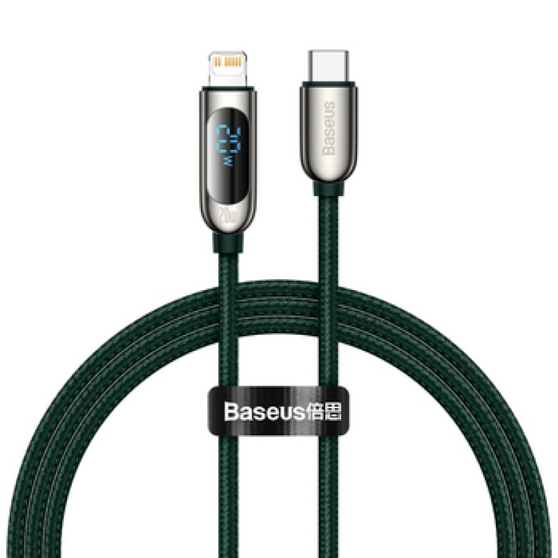 Καλώδιο Baseus Display Braided Type-C to Lightning PD 20W (CATLSK-06) Green