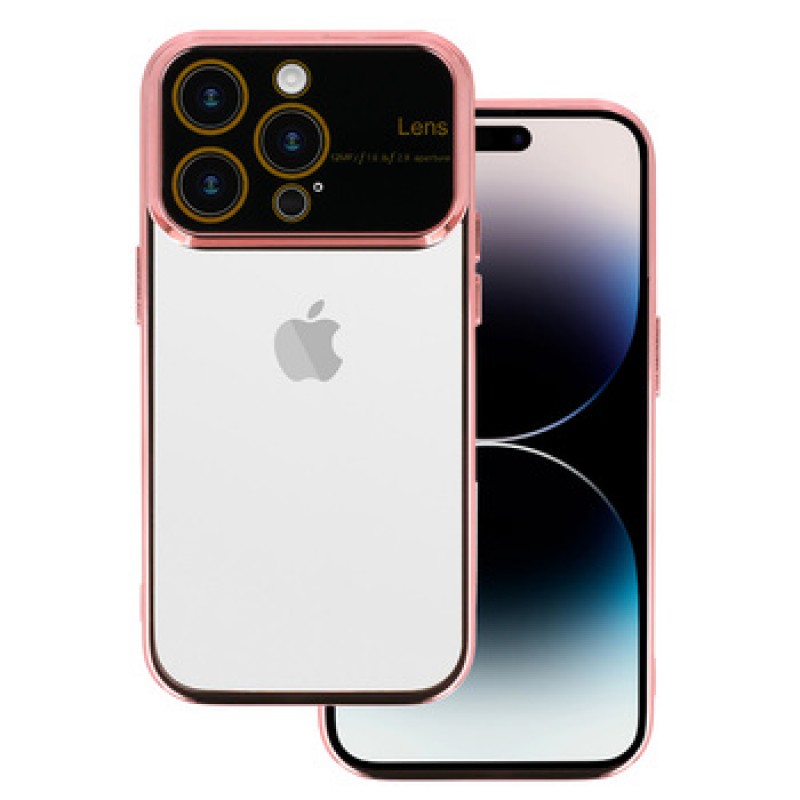 Θήκη Electro Lens Case Apple iPhone 15 (6.1") Clear/Rose Gold