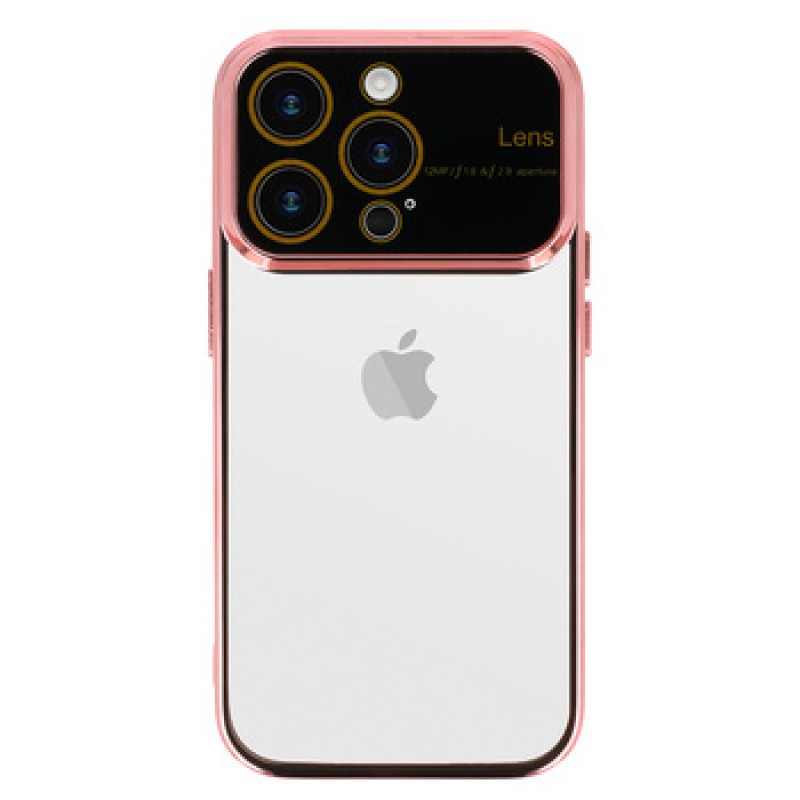 Θήκη Electro Lens Case Apple iPhone 15 (6.1") Clear/Rose Gold