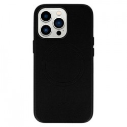 Θήκη Leather with Magsafe Apple iPhone 13 (6.1") Black