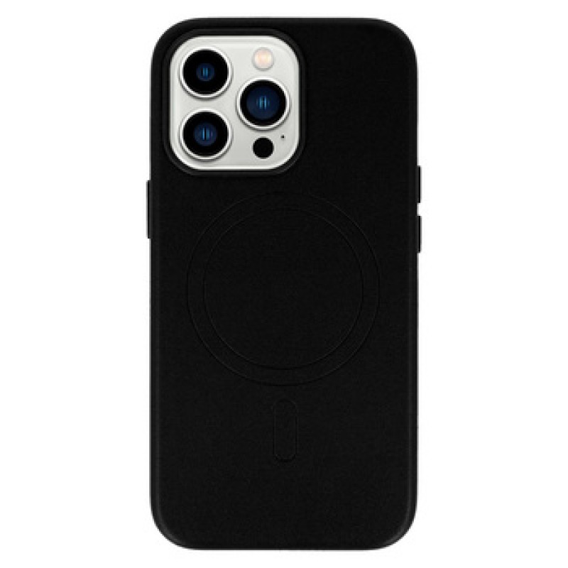 Θήκη Leather with Magsafe Apple iPhone 13 (6.1") Black