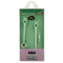 Ακουστικά Handsfree Casni CS-178 Jack 3,5mm Rabbit Green