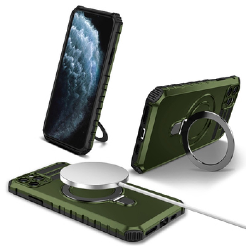 Θήκη Tel-Protect Armor Magsafe Metal Ring Case Apple iPhone 11 Pro Max (6.5") Green