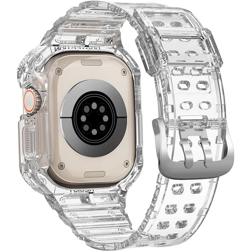 Ανταλλακτικό Λουράκι & Θήκη Rugged Armor Apple Watch Ultra (49mm) Transparent