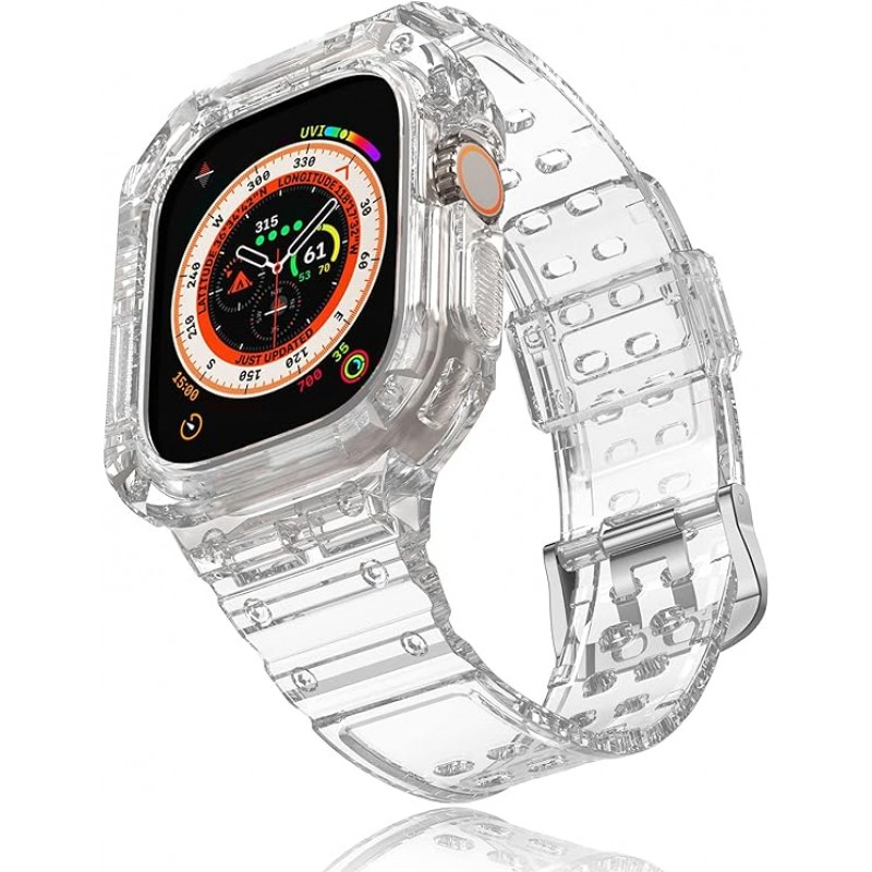 Ανταλλακτικό Λουράκι & Θήκη Rugged Armor Apple Watch Ultra (49mm) Transparent