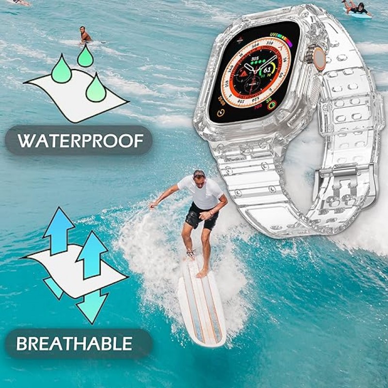 Ανταλλακτικό Λουράκι & Θήκη Rugged Armor Apple Watch Ultra (49mm) Transparent