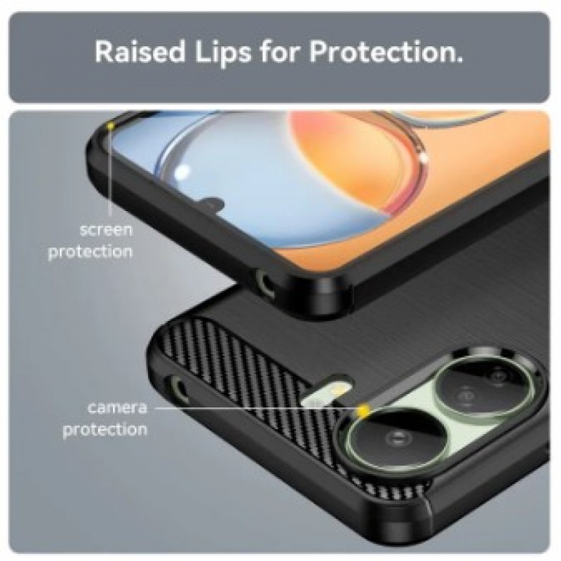 Θήκη TPU Carbon Fiber Brushed Xiaomi Redmi 13C / Poco C65 Black