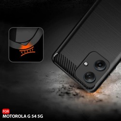 Θήκη TPU Carbon Fiber Brushed Motorola Moto G54 Black Θήκη TPU Carbon Fiber Brushed Motorola Moto G54 Black