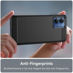 Θήκη TPU Carbon Fiber Brushed Motorola Moto G54 Black Θήκη TPU Carbon Fiber Brushed Motorola Moto G54 Black