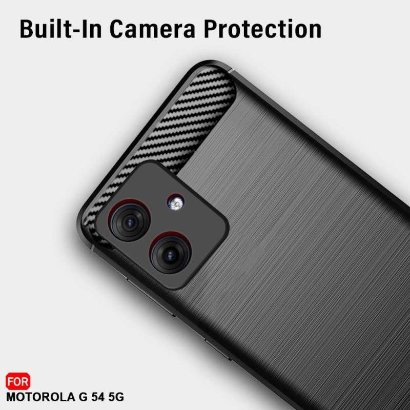 Θήκη TPU Carbon Fiber Brushed Motorola Moto G54 Black Θήκη TPU Carbon Fiber Brushed Motorola Moto G54 Black