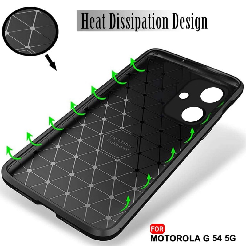 Θήκη TPU Carbon Fiber Brushed Motorola Moto G54 Black Θήκη TPU Carbon Fiber Brushed Motorola Moto G54 Black