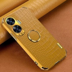 Θήκη Electroplated Crocodile Pattern with Kickstand Realme C55 Yellow