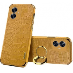 Θήκη Electroplated Crocodile Pattern with Kickstand Realme C55 Yellow