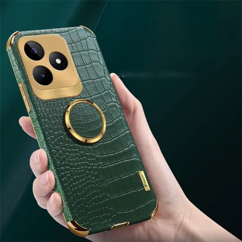 Θήκη Electroplated Crocodile Pattern with Kickstand Realme C53 / C51 Green