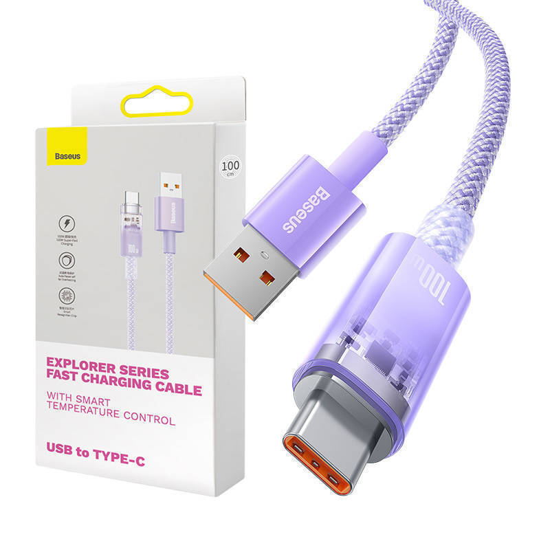 Καλώδιο Data Baseus Explorer USB to Type-C 100W 2m Blue (CATS010505) 