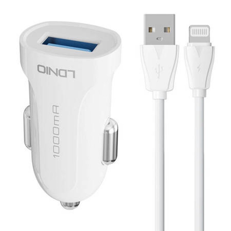 Φορτιστής Αυτοκινήτου Ldnio DL-C17 USB & Lightning Cable 12W White 