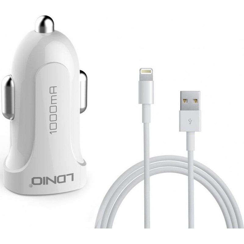 Φορτιστής Αυτοκινήτου Ldnio DL-C17 USB & Lightning Cable 12W White 