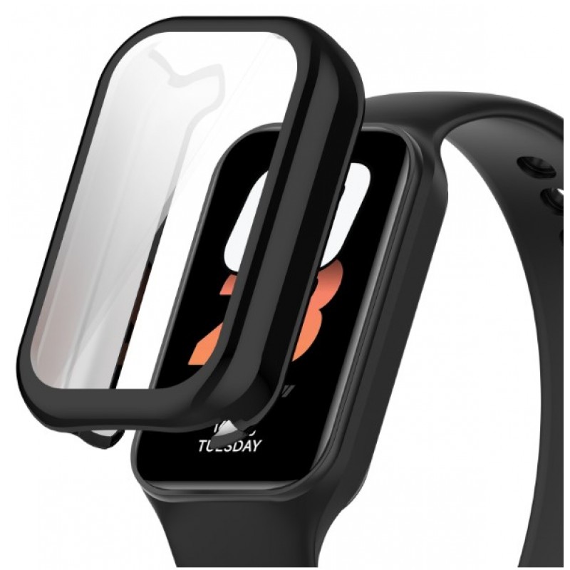 Θήκη Electroplated TPU Full Screen Cover Xiaomi Smartband 8 Active / Redmi Smart Band 2 Black