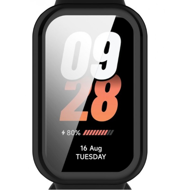 Θήκη Electroplated TPU Full Screen Cover Xiaomi Smartband 8 Active / Redmi Smart Band 2 Black