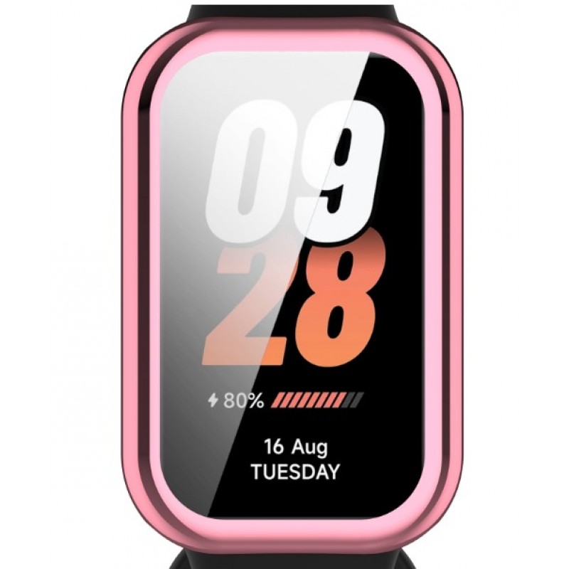 Θήκη Electroplated TPU Full Screen Cover Xiaomi Smartband 8 Active / Redmi Smart Band 2 Pink