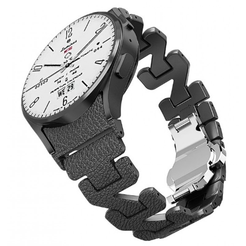 Ανταλλακτικό λουράκι QuickFit Smoothband  Elegant with Butterfly Buckle για Samsung Galaxy Watch 7 / 6 / 6 Classic / 5 / 5 Pro/ 4 / 4 Classic Black