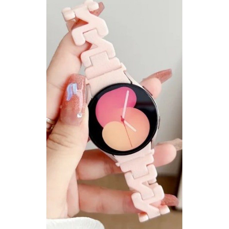 Ανταλλακτικό λουράκι QuickFit Smoothband Elegant with Butterfly Buckle για Samsung Galaxy Watch 7 / 6 / 6 Classic / 5 / 5 Pro/ 4 / 4 Classic Light Pink