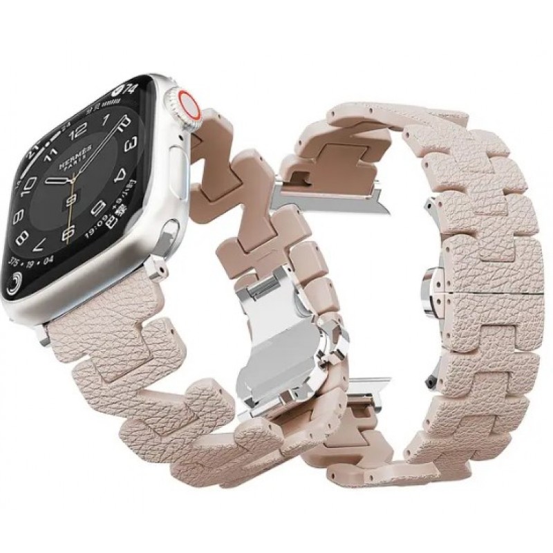 Ανταλλακτικό λουράκι QuickFit Elegant with Butterfly Buckle Apple Watch 1/2/3/4/5/6/SE/7/8 (42/44/45/49mm) Light Pink