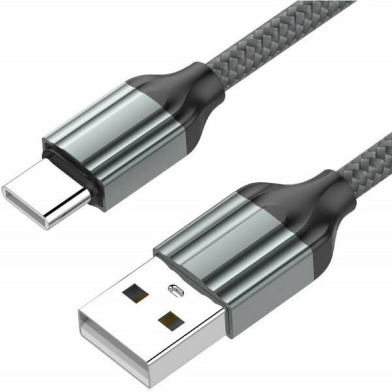 Καλώδιo Data Ldnio Braided LS431 USB-A to Type-C 1m Grey