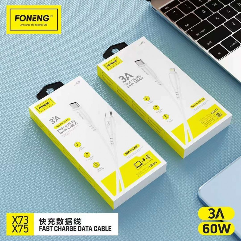 Καλώδιο Data Foneng X75 Type-C to lightning 3A 1m White 
