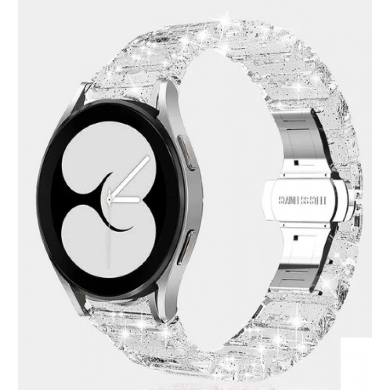 Ανταλλακτικό λουράκι QuickFit Plastic για Samsung Galaxy Watch5 (40mm & 42mm)/Watch4 (40mm & 44mm)/ Watch4 Classic (42mm & 46mm)/ Watch3(41mm)/Active 2(40/44mm)/Amazfit GTS 3 (43mm)/GTR(42mm) Clear (20mm)