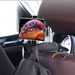 Βάση Αυτοκινήτου Baseus Car Headrest Κινητού και Tablet με Ρυθμιζόμενα Άγκιστρα Black (SUHZ-A01)