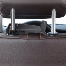 Βάση Αυτοκινήτου Baseus Car Headrest Κινητού και Tablet με Ρυθμιζόμενα Άγκιστρα Black (SUHZ-A01)